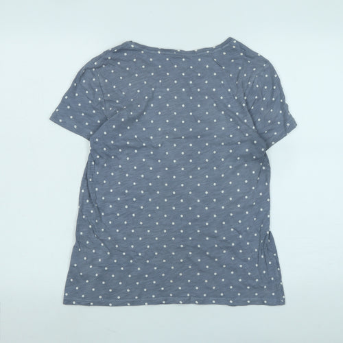 Boden Womens Blue Cotton Basic T-Shirt Size M Boat Neck - Logo