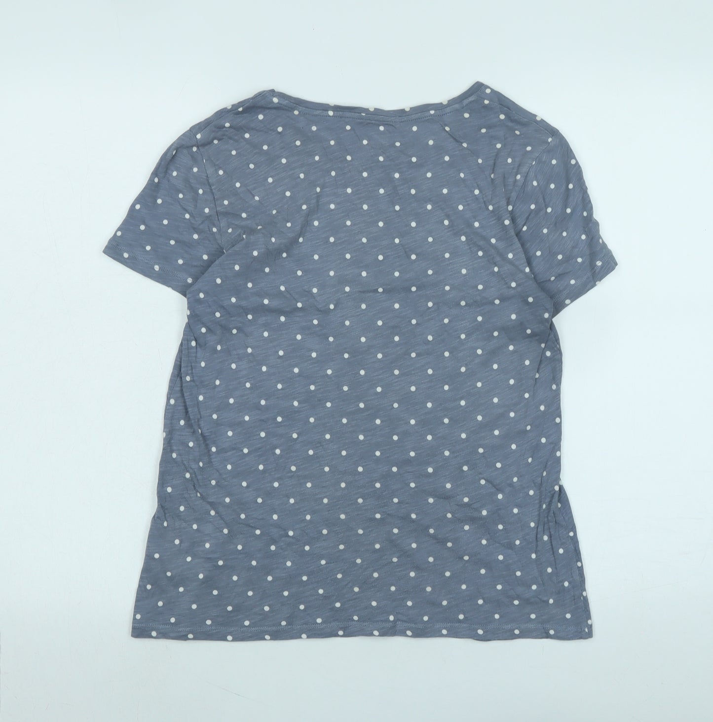 Boden Womens Blue Cotton Basic T-Shirt Size M Boat Neck - Logo