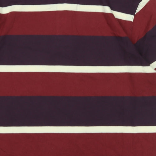 St George by duffer Mens Multicoloured Striped Camel Polo Size M Collared - Logo