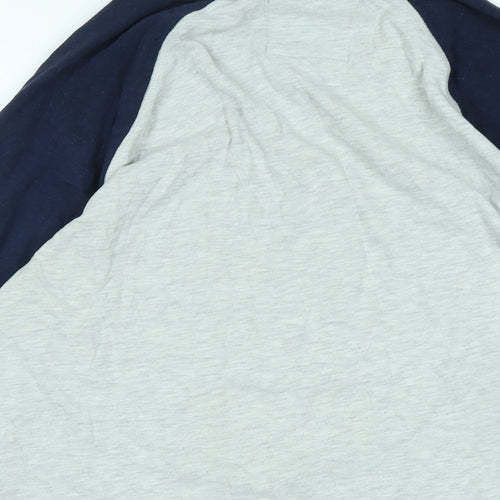 Superdry Mens Grey Cotton T-Shirt Size 2XL Crew Neck - Logo -Vintage Superdry
