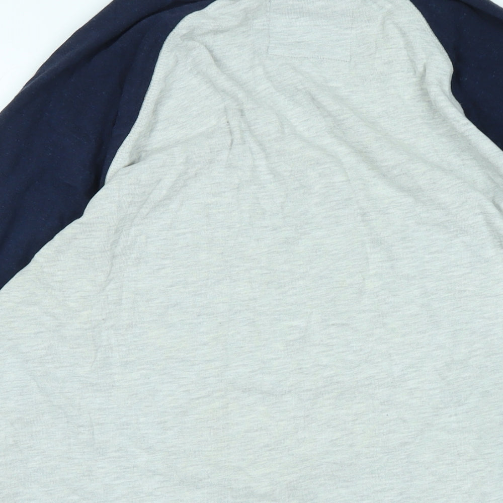 Superdry Mens Grey Cotton T-Shirt Size 2XL Crew Neck - Logo -Vintage Superdry