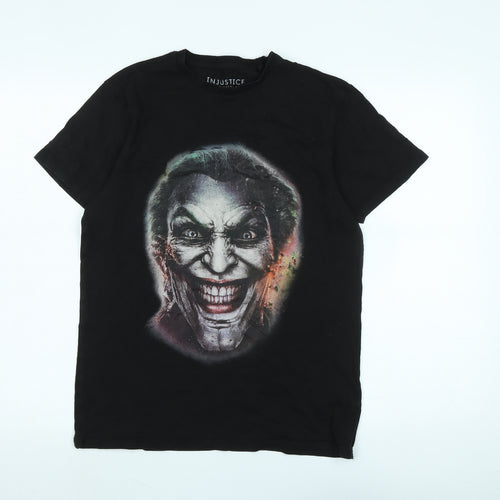 Injustice Mens Black Cotton T-Shirt Size M Crew Neck - Logo
