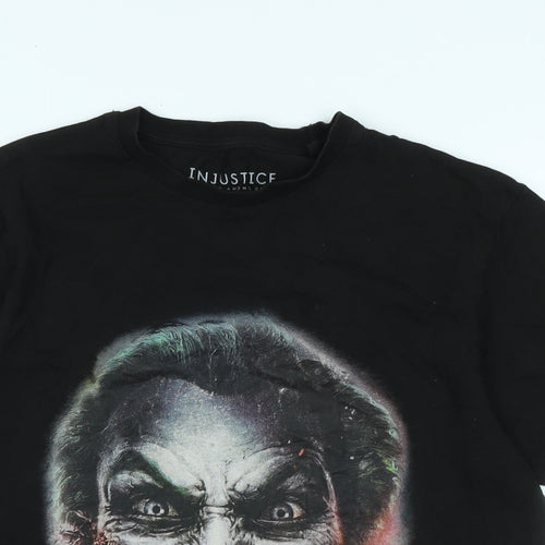 Injustice Mens Black Cotton T-Shirt Size M Crew Neck - Logo