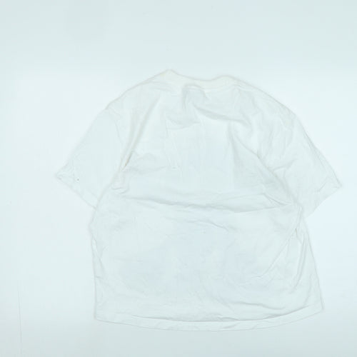 Disney Womens White Cotton Basic T-Shirt Size S Crew Neck - Logo - Disney Character.