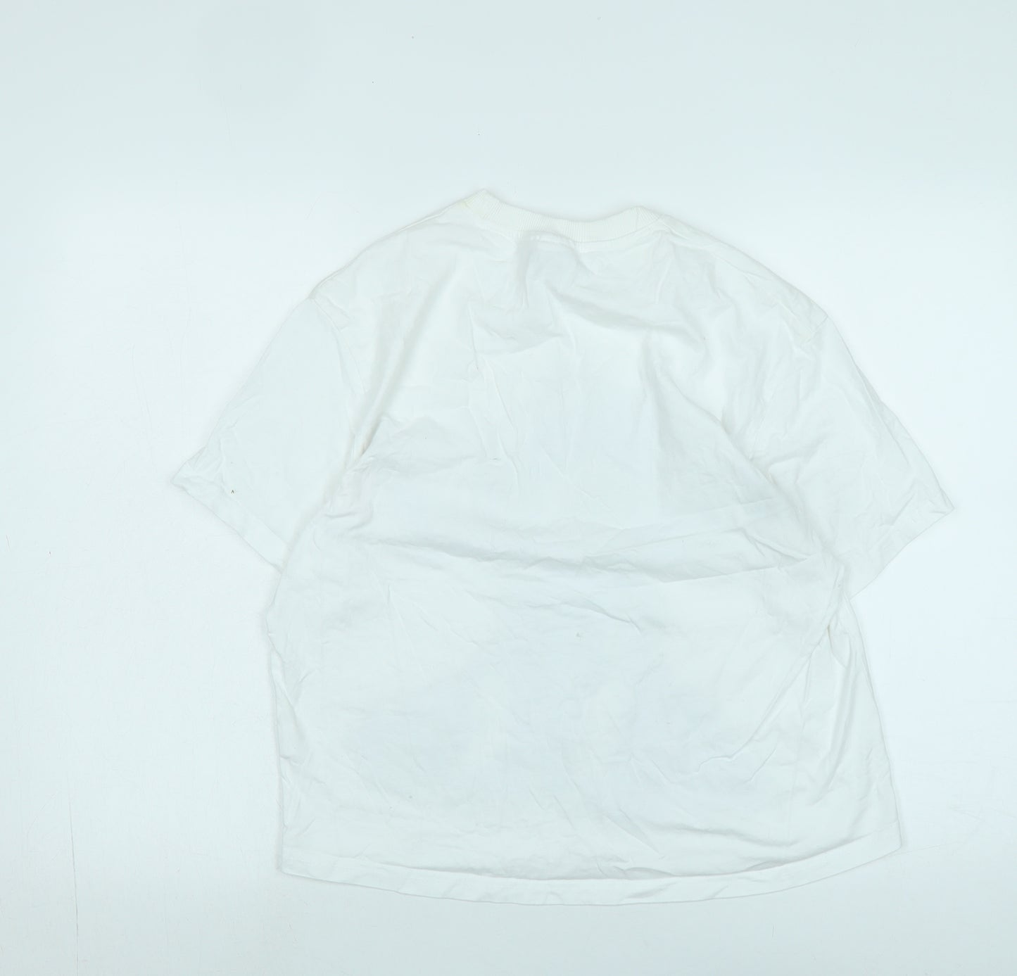 Disney Womens White Cotton Basic T-Shirt Size S Crew Neck - Logo - Disney Character.