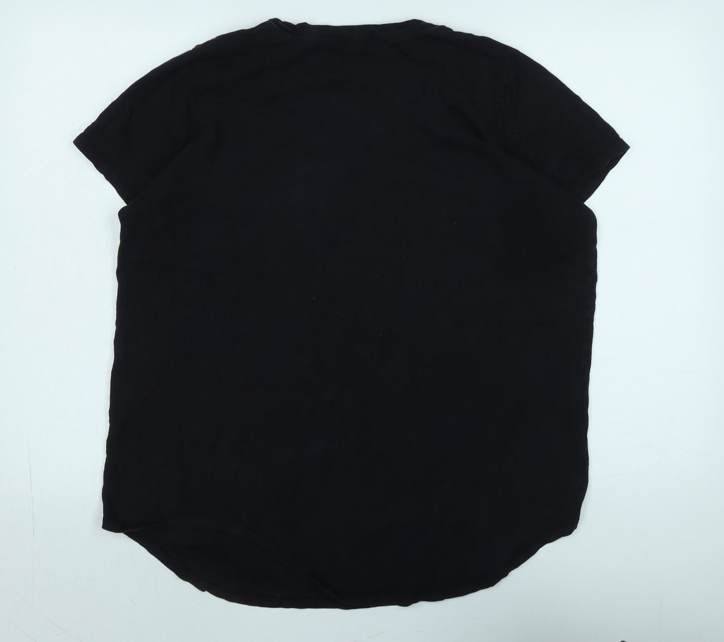 Poetry Womens Black Cotton Basic T-Shirt Size 16 Scoop Neck - Logo