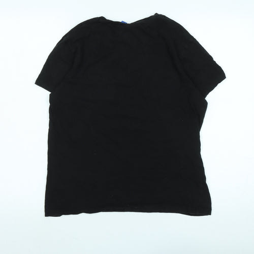 Batman Boys Black Cotton Basic T-Shirt Size L Crew Neck - Logo