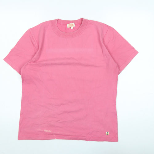Amor Lux Womens Pink Cotton Basic T-Shirt Size M Crew Neck - Logo