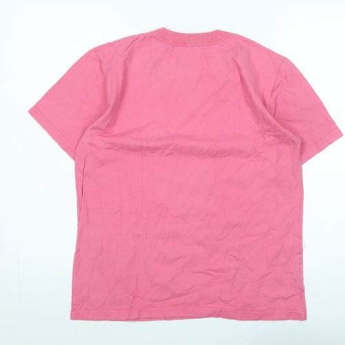 Amor Lux Womens Pink Cotton Basic T-Shirt Size M Crew Neck - Logo