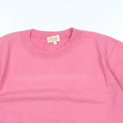 Amor Lux Womens Pink Cotton Basic T-Shirt Size M Crew Neck - Logo