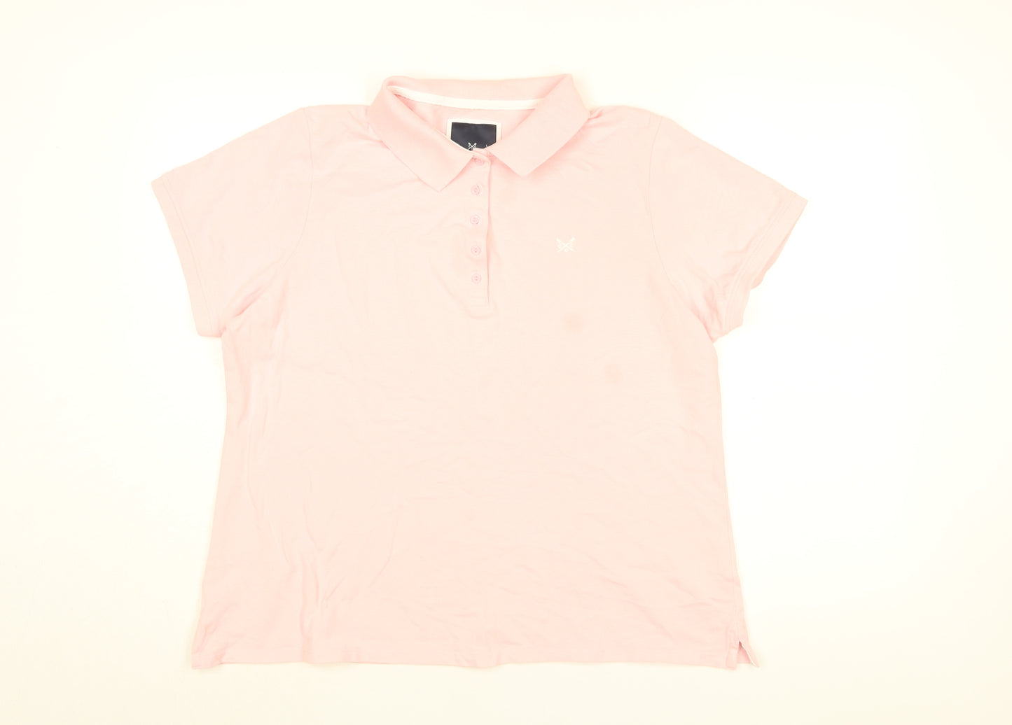 Crew Clothing Company Womens Pink Cotton Basic T-Shirt Size 18 Collared