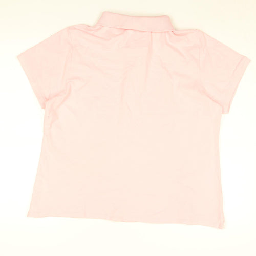 Crew Clothing Company Womens Pink Cotton Basic T-Shirt Size 18 Collared