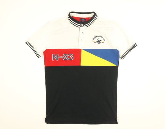 Original Goods Store Mens Black Cotton Polo Size 2XL Collared Button - American Hills Polo Club