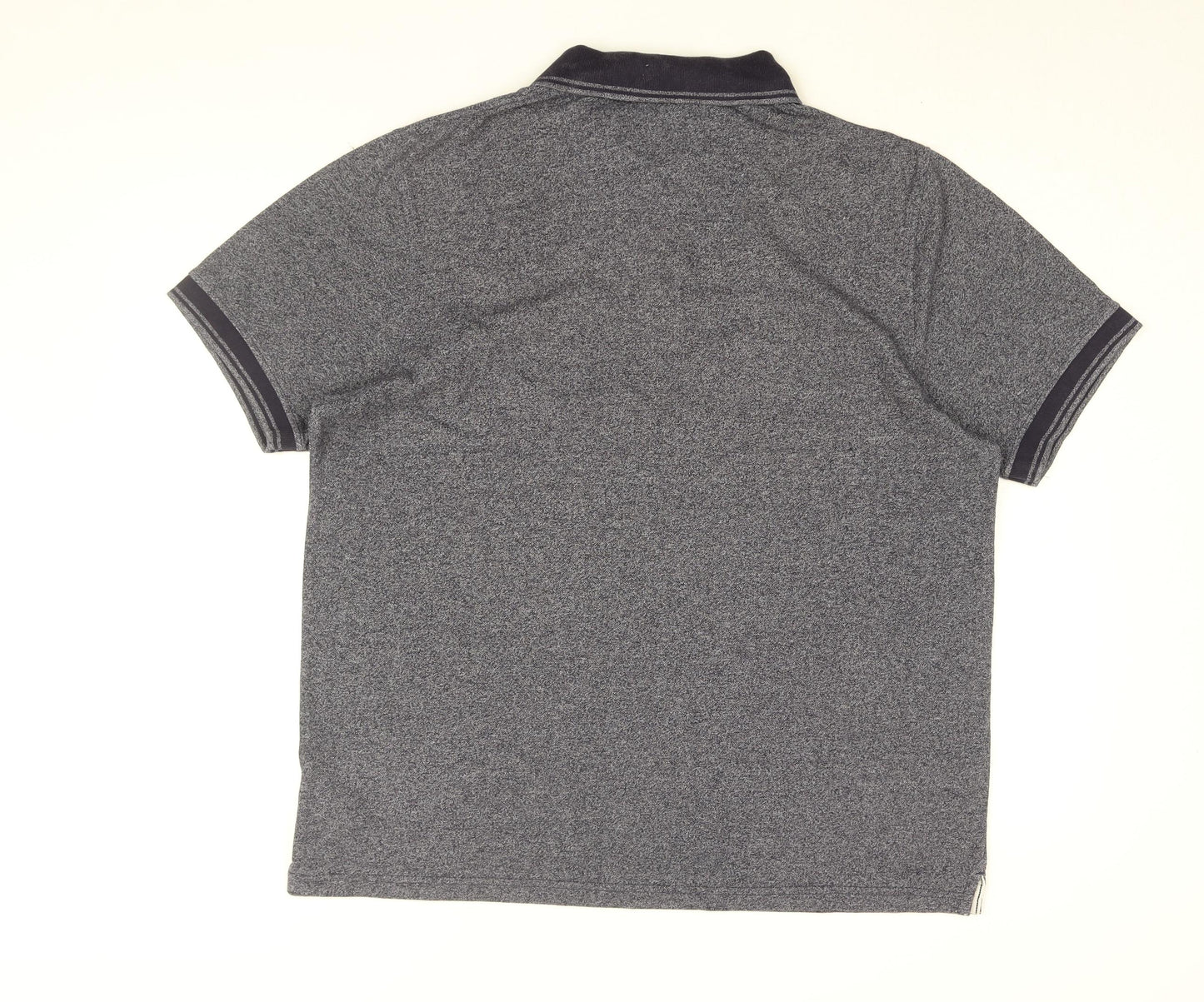 Maine Mens Blue Cotton Polo Size XL Collared Button