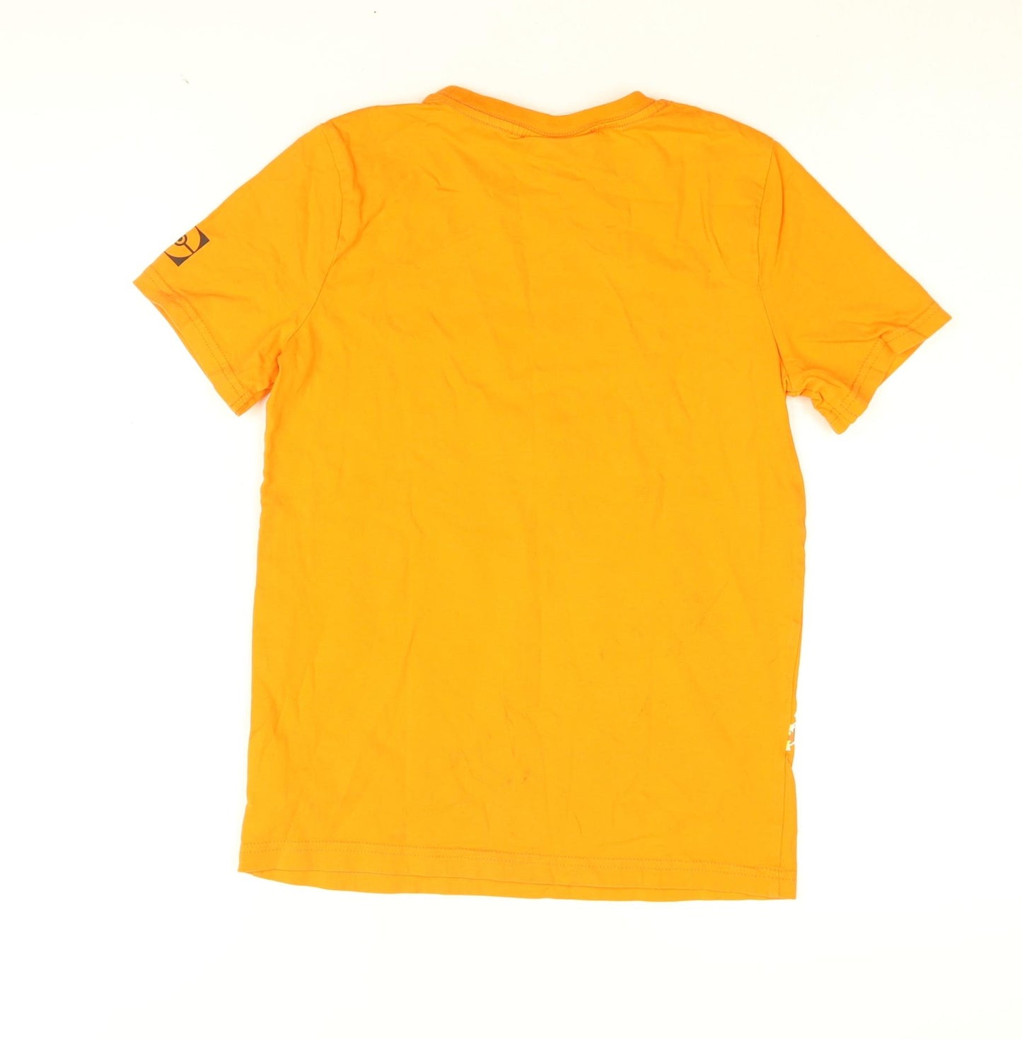 Pokemon Boys Orange Cotton Basic T-Shirt Size 9-10 Years Round Neck Pullover - Charizard