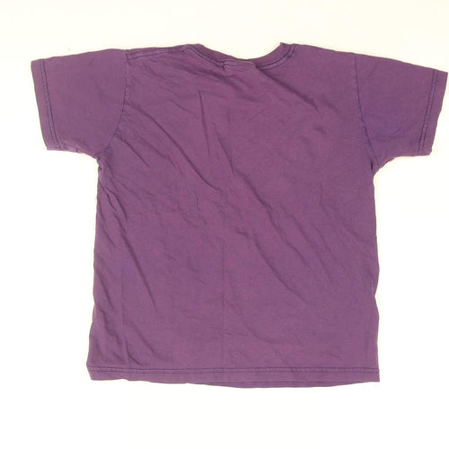 Russell Girls Purple Cotton Basic T-Shirt Size 9-10 Years Round Neck Pullover - Whale Print