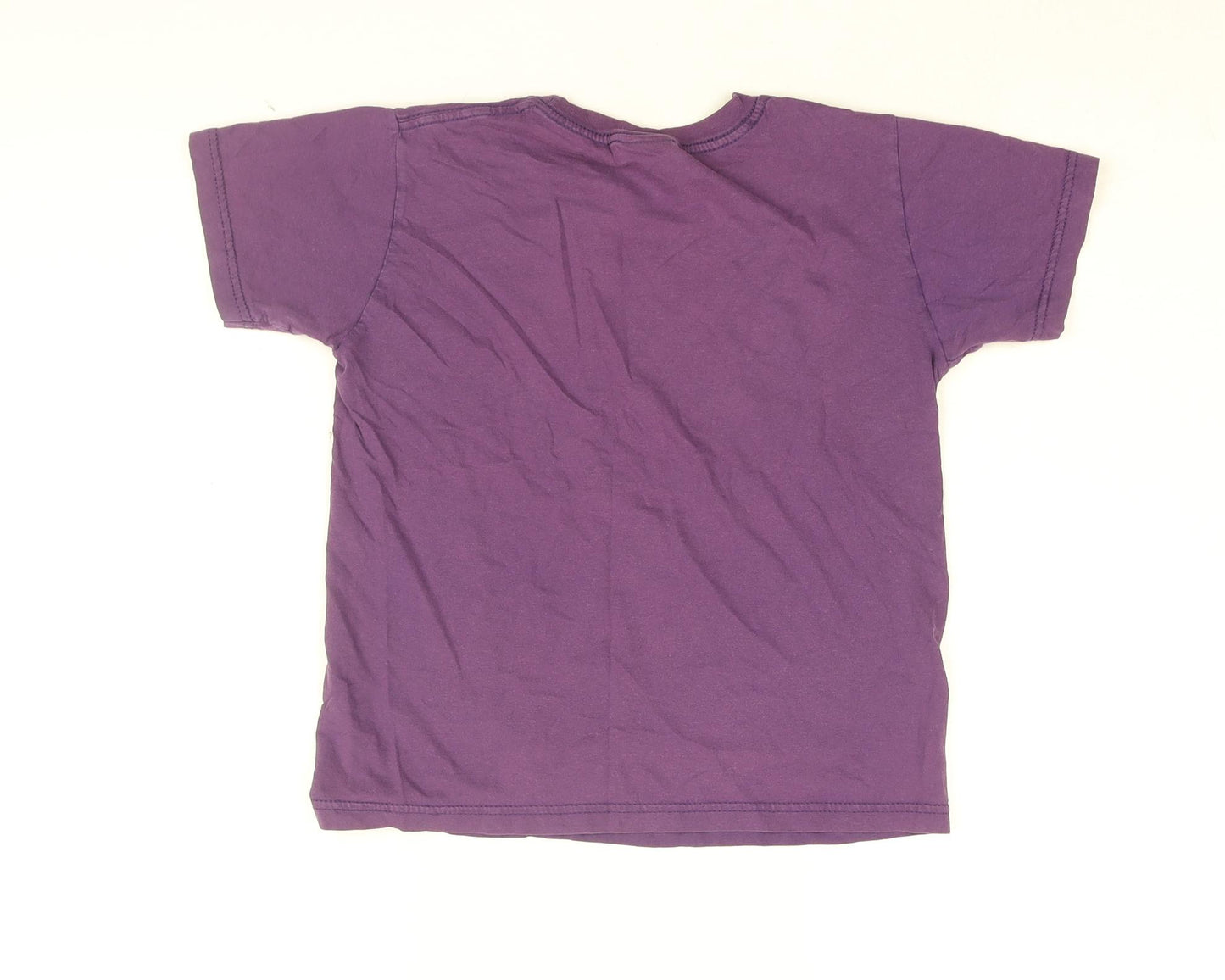 Russell Girls Purple Cotton Basic T-Shirt Size 9-10 Years Round Neck Pullover - Whale Print