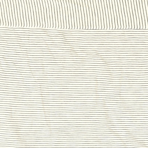White Stuff Womens White Striped Cotton Basic T-Shirt Size 14 Round Neck