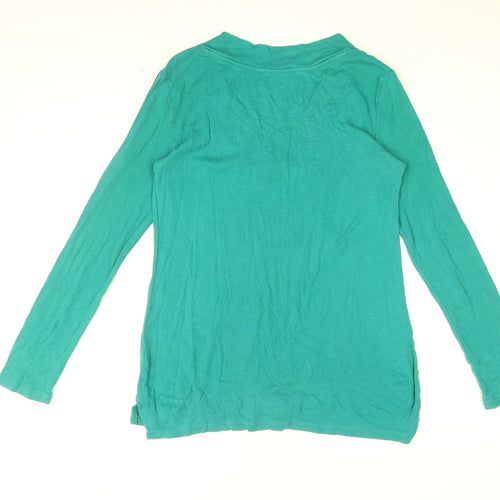 Gap Womens Green Cotton Basic T-Shirt Size M V-Neck
