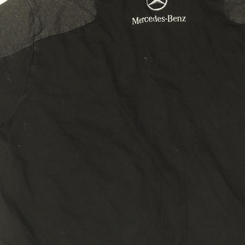 Slazenger Mens Black Cotton Polo Size L Collared Button - Mercedes, Lewis Hamilton