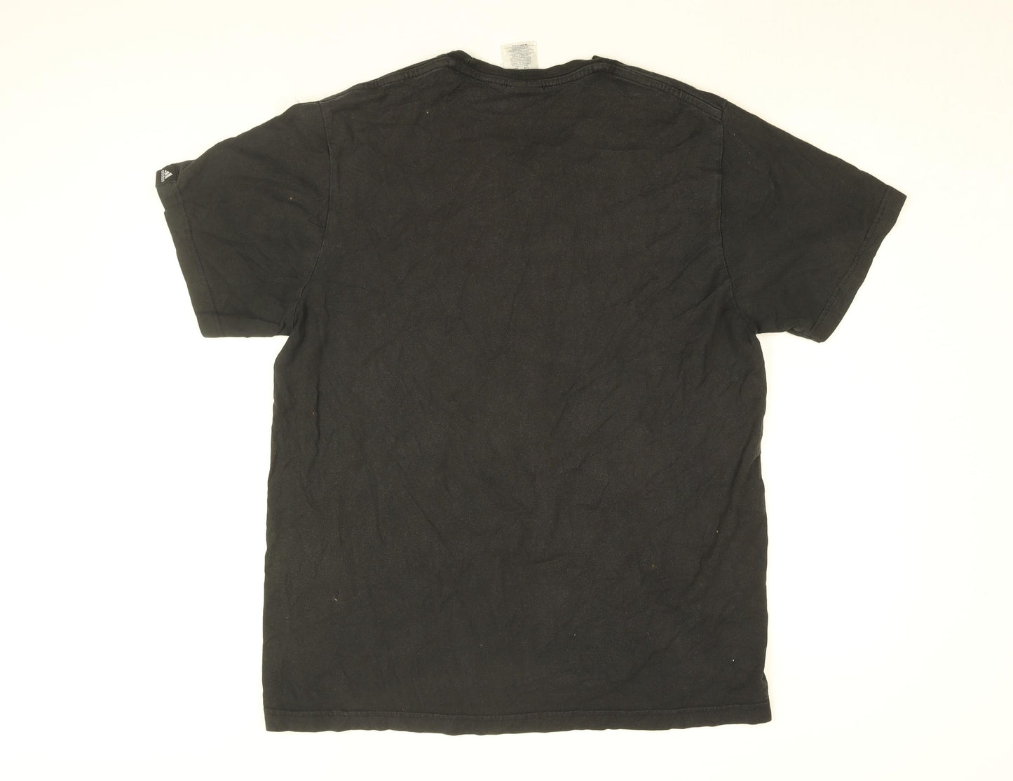 adidas Mens Black Cotton T-Shirt Size L Round Neck - Crown, Adidas Logo