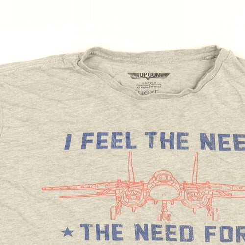 Top Gun Mens Grey Cotton T-Shirt Size S Round Neck - I Feel The Need For Sleep