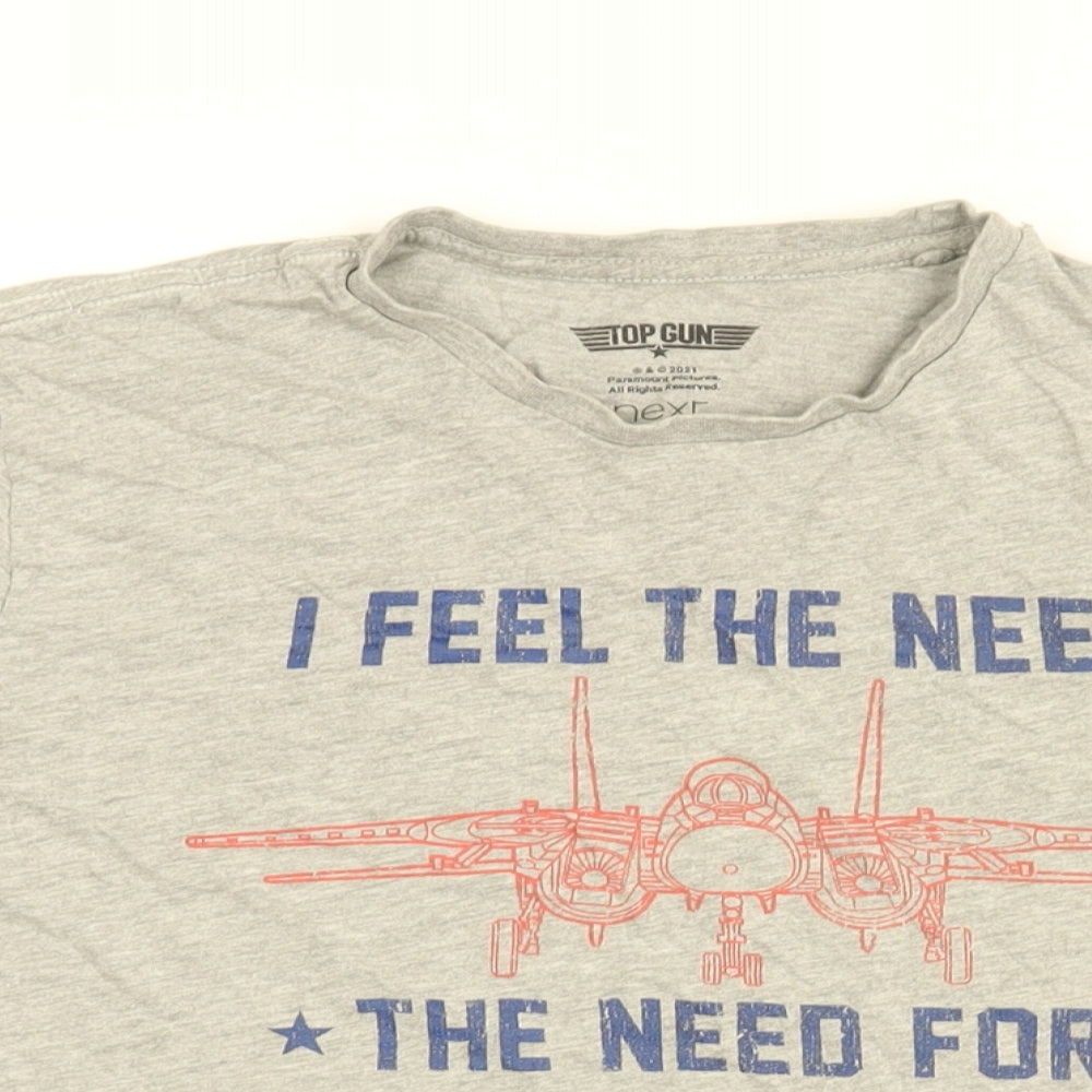 Top Gun Mens Grey Cotton T-Shirt Size S Round Neck - I Feel The Need For Sleep