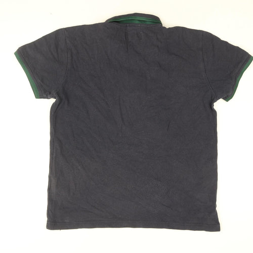 Larsson & Co Mens Blue Cotton Polo Size M Collared Button