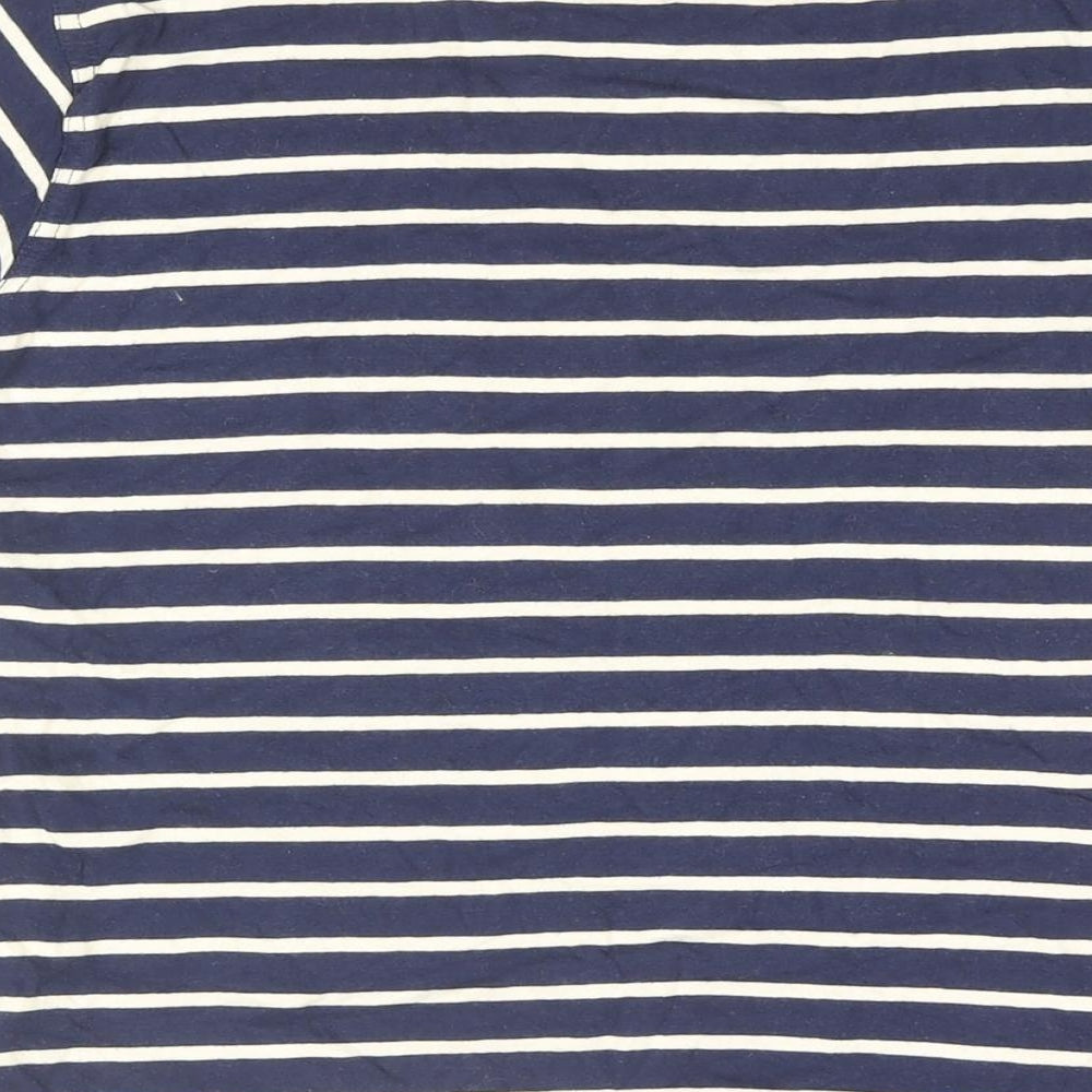 Ben Sherman Boys Blue Striped Cotton Basic T-Shirt Size 10-11 Years Round Neck Pullover