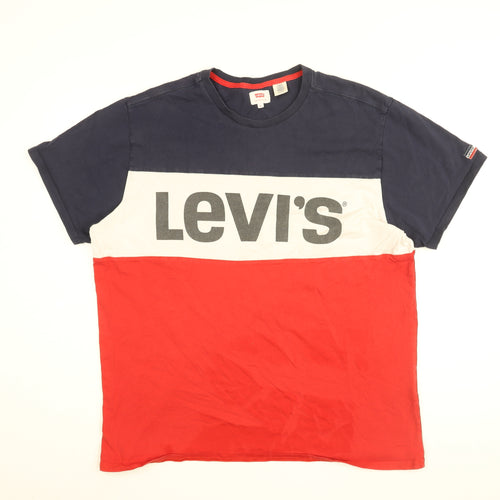 Levi's Mens Blue Cotton T-Shirt Size XL Round Neck - Levi's