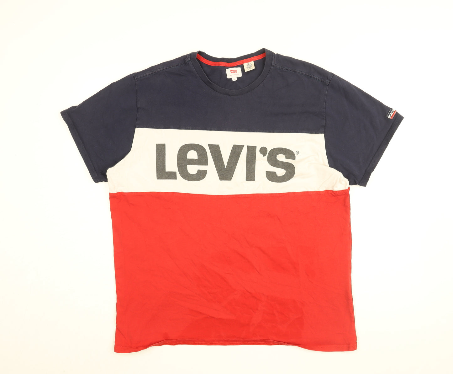 Levi's Mens Blue Cotton T-Shirt Size XL Round Neck - Levi's