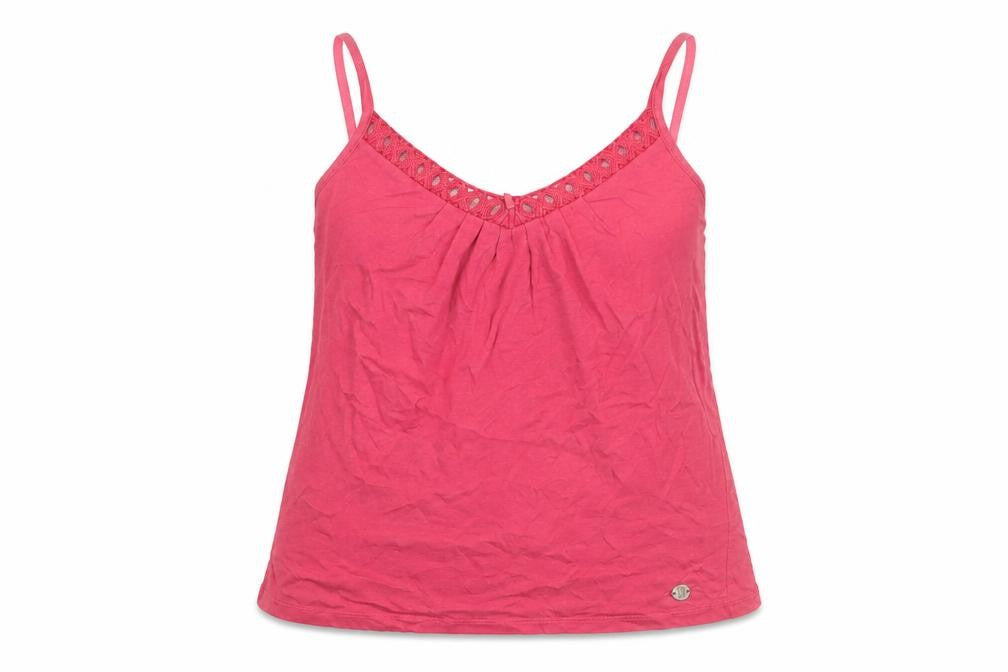 Betty Jackson Black Womens Pink Cotton Camisole T-Shirt Size 10 V-Neck