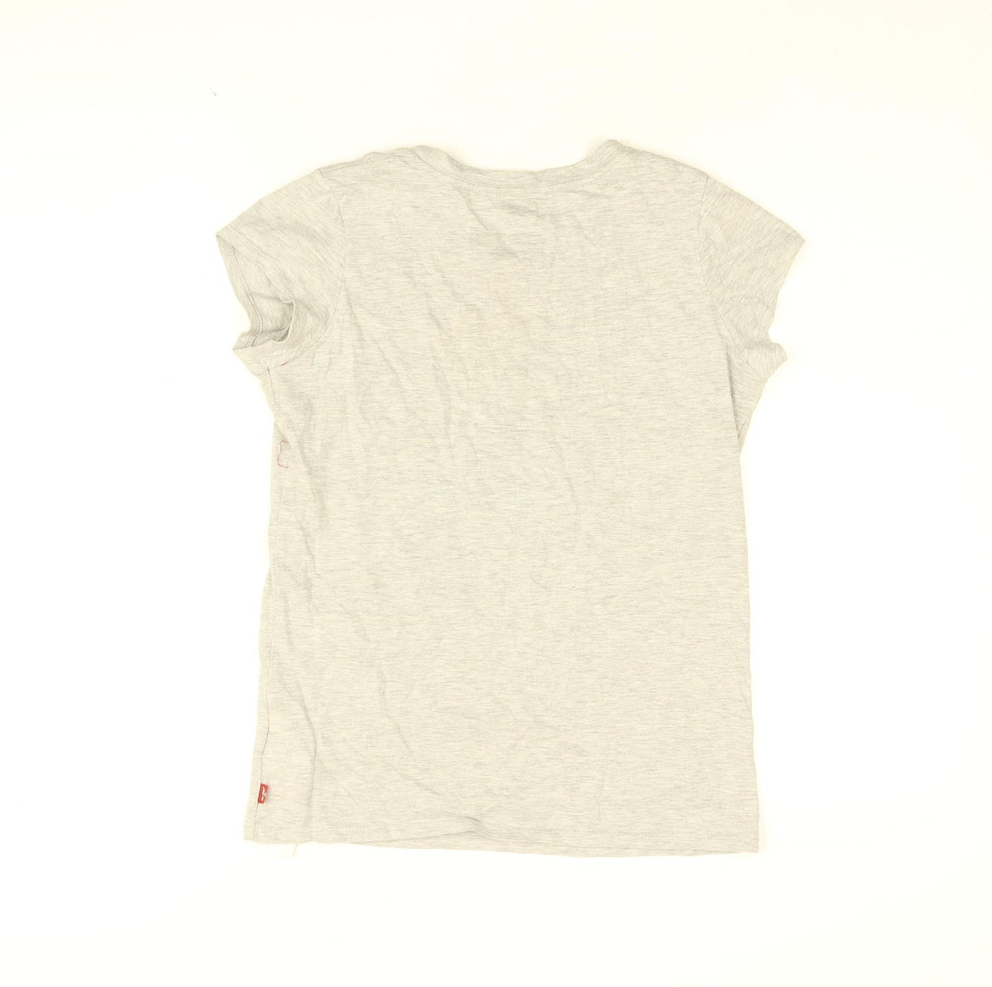 Levi's Girls Grey Cotton Basic T-Shirt Size 14 Years Round Neck Pullover