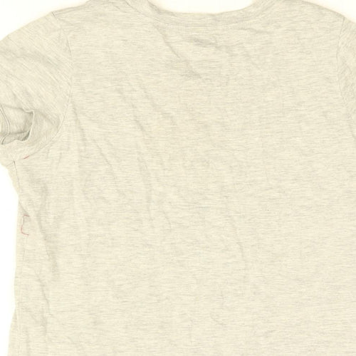 Levi's Girls Grey Cotton Basic T-Shirt Size 14 Years Round Neck Pullover