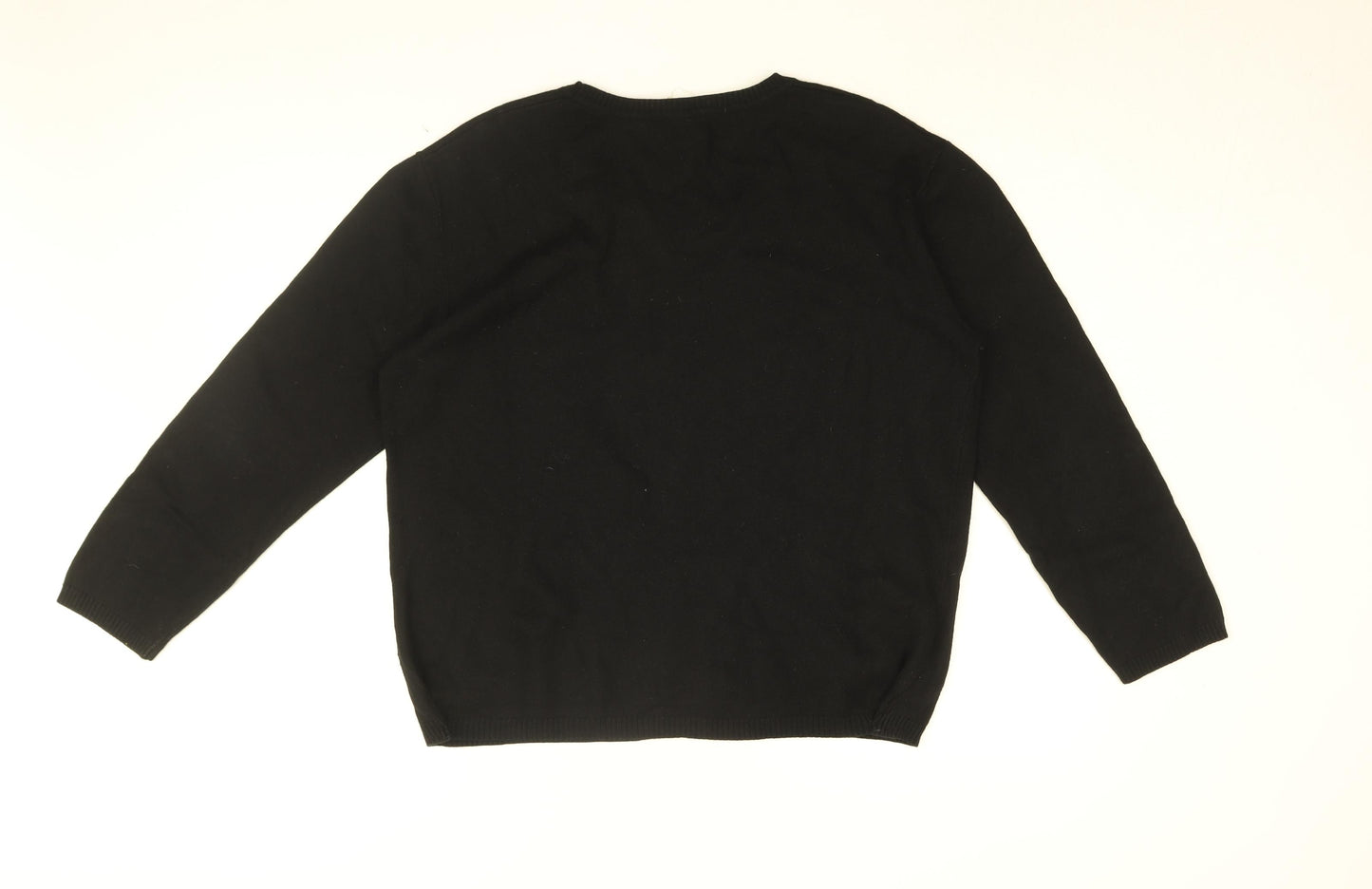 Hush Womens Black Round Neck Bamboo Pullover Jumper Size XL - Lightning Bolt