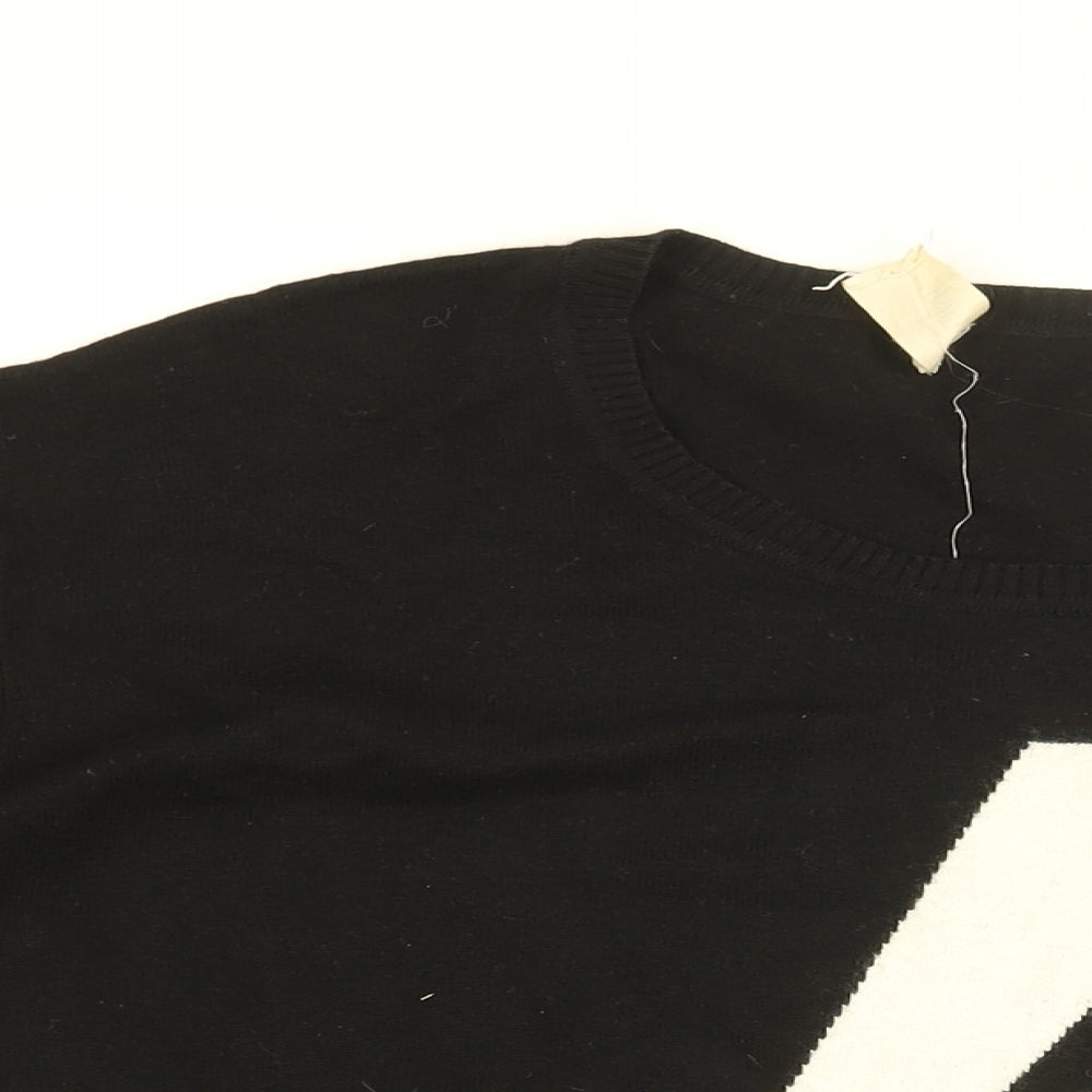 Hush Womens Black Round Neck Bamboo Pullover Jumper Size XL - Lightning Bolt