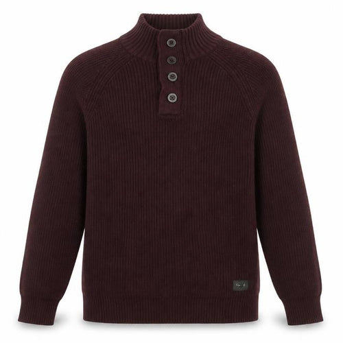 Brave Soul Mens Purple High Neck Cotton Pullover Jumper Size M Long Sleeve