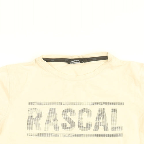 Rascal Boys Ivory Cotton Basic T-Shirt Size L Round Neck Pullover - Rascal