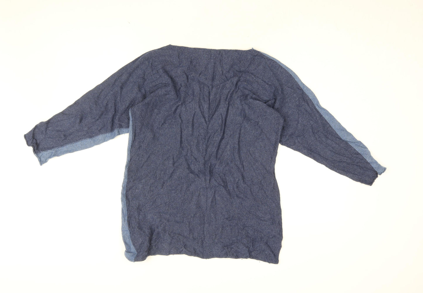 Collezione Gaia Womens Blue Wool Basic T-Shirt Size S Boat Neck