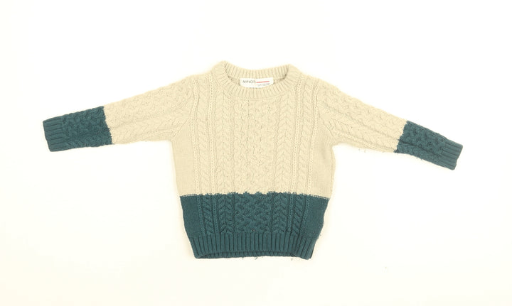 Minoti Baby Beige Acrylic Pullover Jumper Size 12-18 Months Pullover