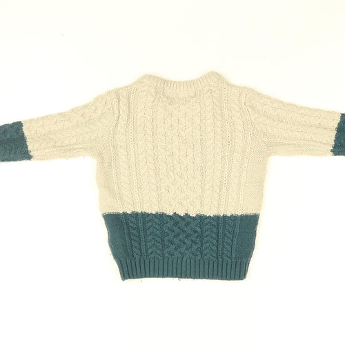 Minoti Baby Beige Acrylic Pullover Jumper Size 12-18 Months Pullover