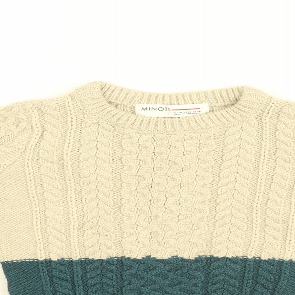 Minoti Baby Beige Acrylic Pullover Jumper Size 12-18 Months Pullover