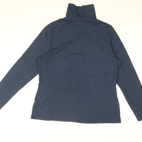 Seasalt Womens Blue Cotton Basic T-Shirt Size 18 High Neck