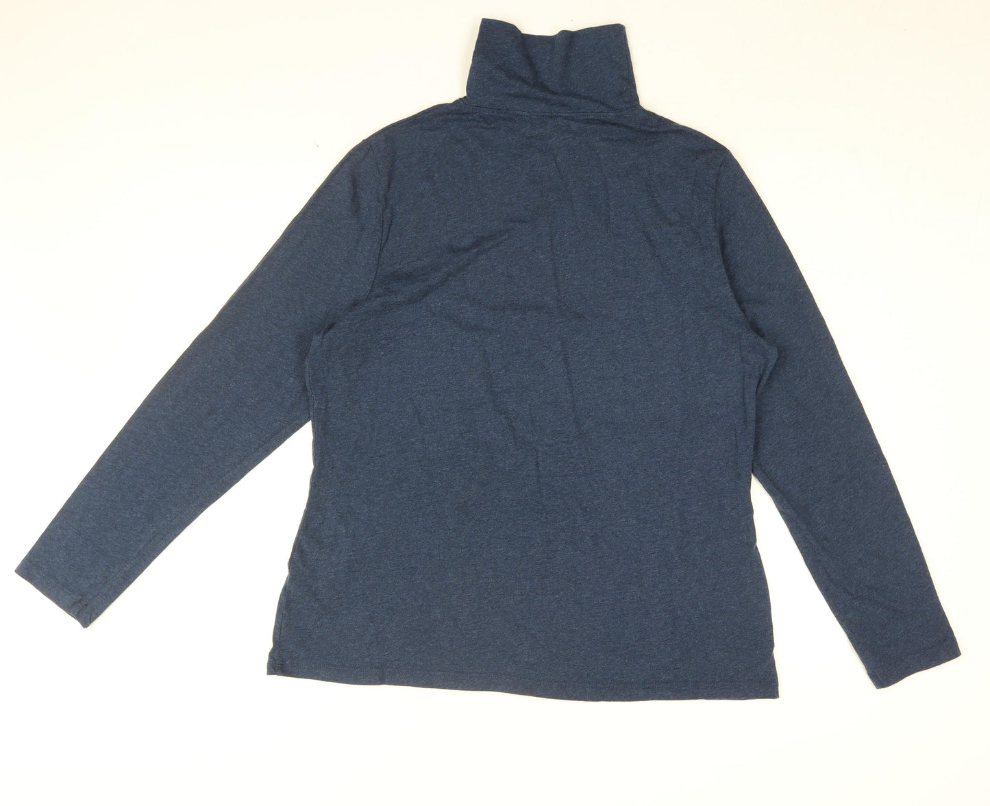 Seasalt Womens Blue Cotton Basic T-Shirt Size 18 High Neck