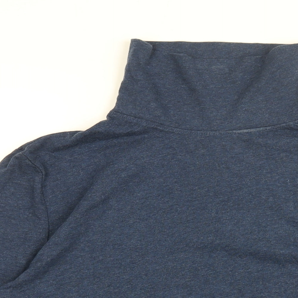 Seasalt Womens Blue Cotton Basic T-Shirt Size 18 High Neck