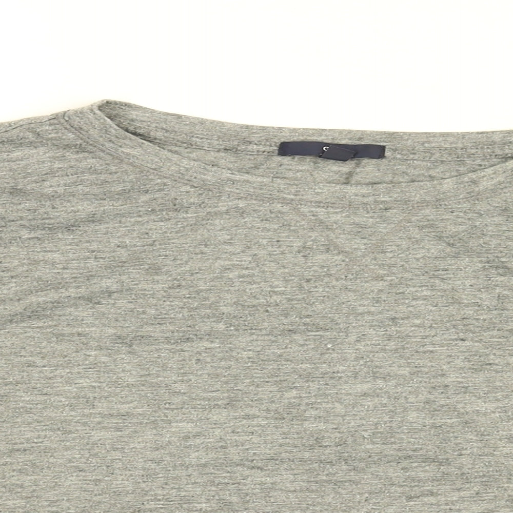 Gap Womens Grey Polyester Basic T-Shirt Size S Round Neck