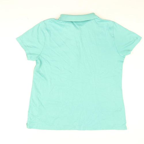 Lands' End Mens Blue Cotton T-Shirt Size M Collared