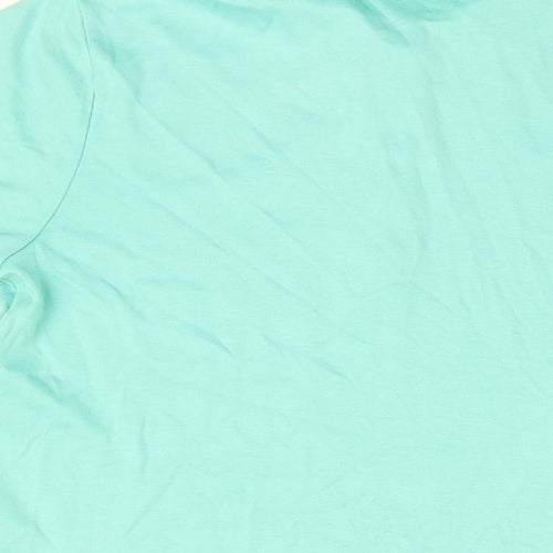 Lands' End Mens Blue Cotton T-Shirt Size M Collared