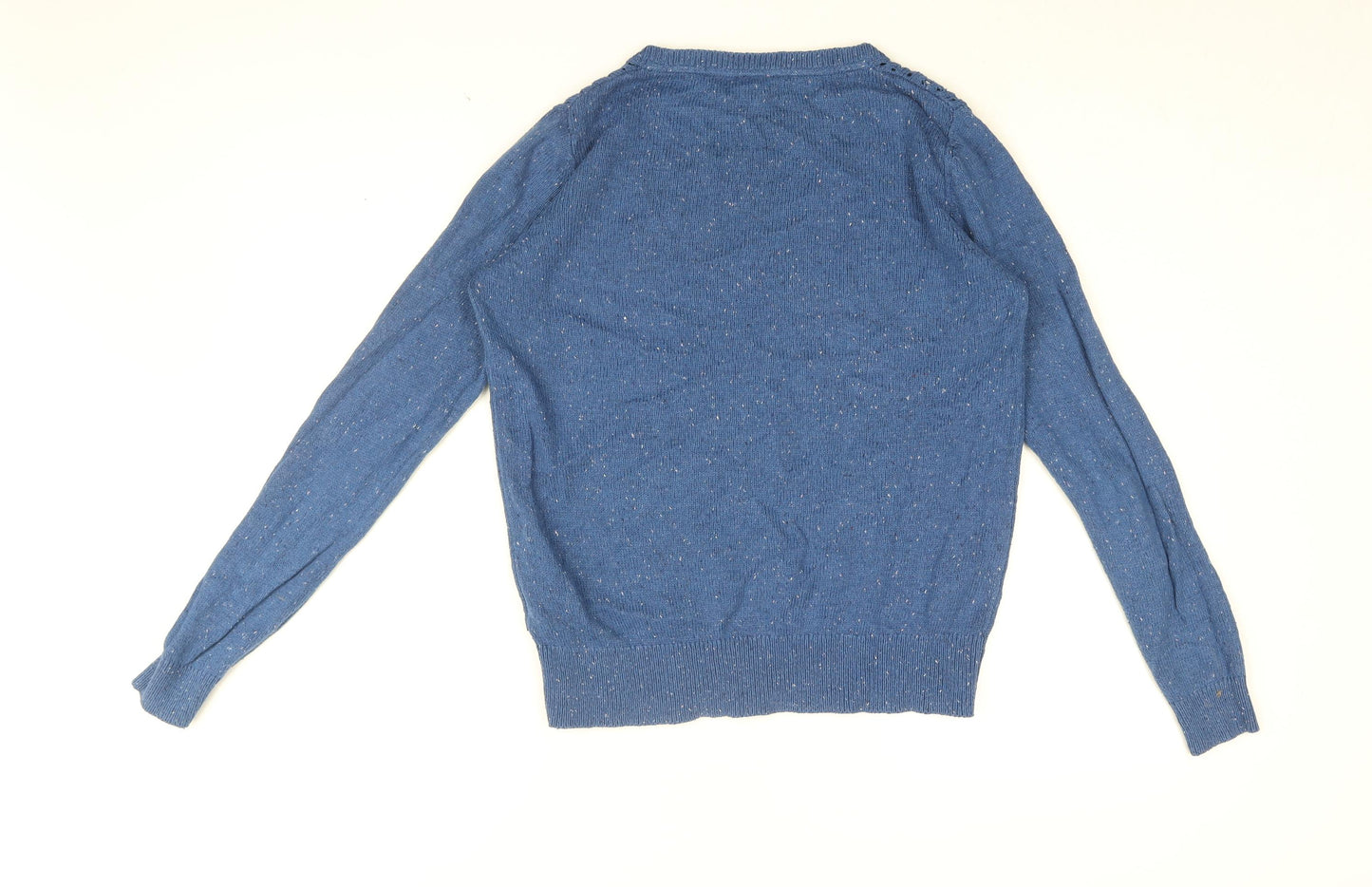 Red Herring Womens Blue Round Neck Cotton Pullover Jumper Size 14