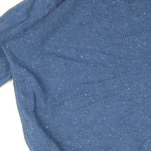 Red Herring Womens Blue Round Neck Cotton Pullover Jumper Size 14